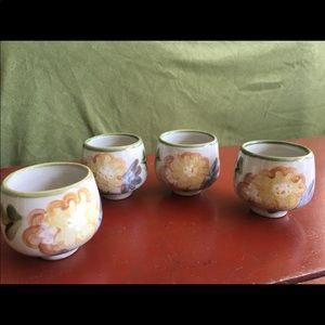 Louisville Stoneware Country Garden Green cups